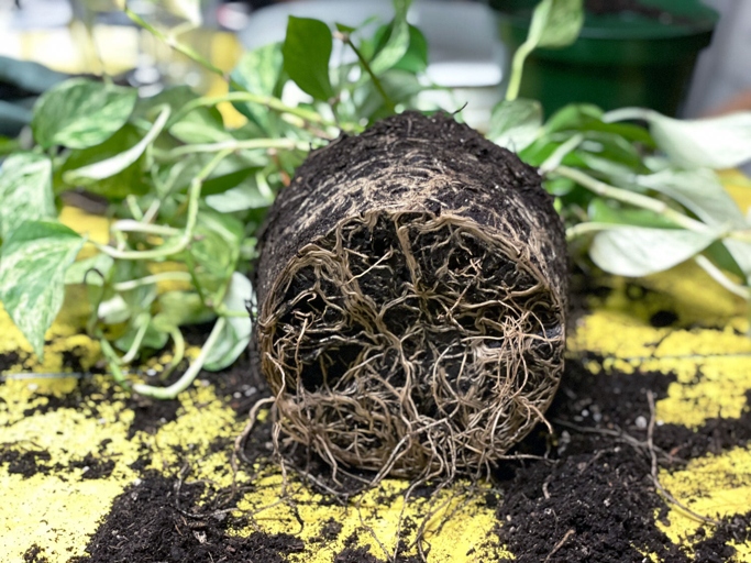 If you see roots coming out of the drainage holes of your pothos plant, it's time to repot.