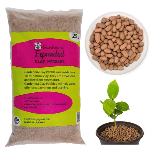 Pebbles help improve drainage and aeration in soil, and can also help to regulate temperature.