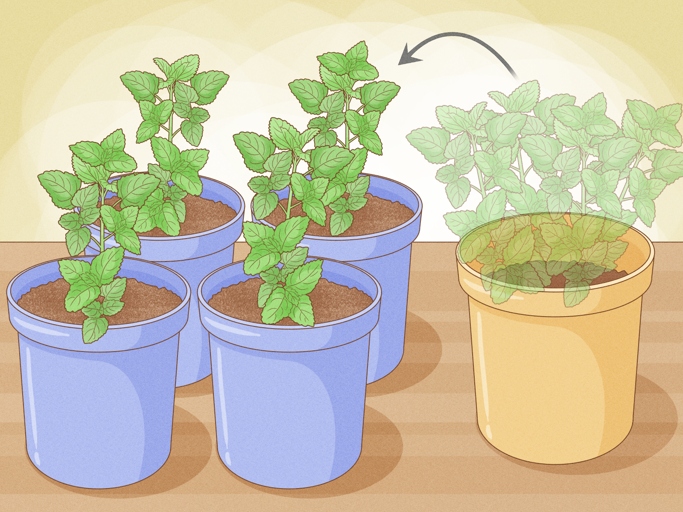 The average depth that mint roots grow to is about 6 inches.